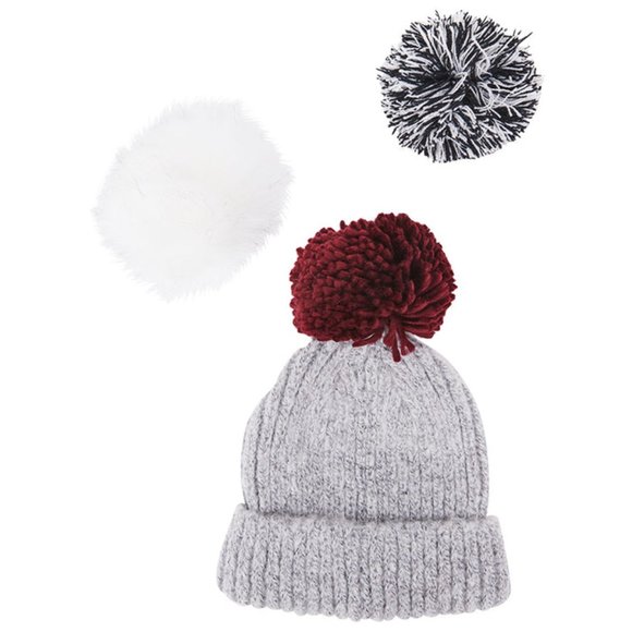 NWT SUMMER & ROSE Beanie w/ Multi Poms - Picture 1 of 4